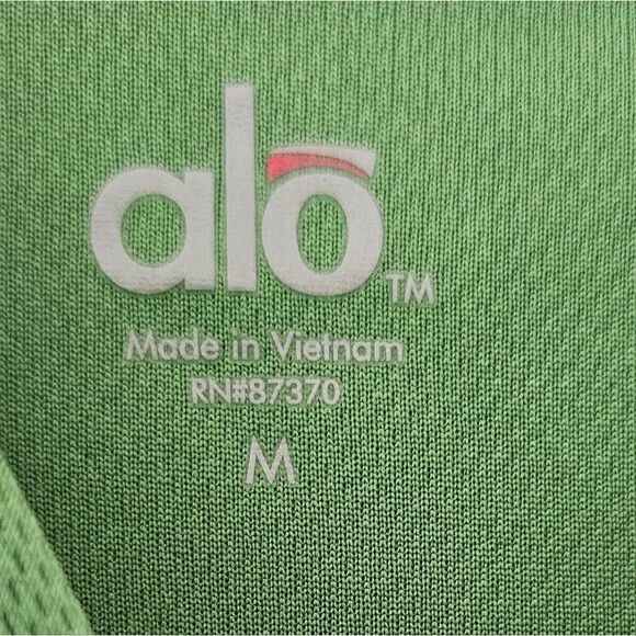 Alo Yoga Fresh N Livin Green Half-Zip Hoodie Sz M Lightweight Activewear - Picture 10 of 14